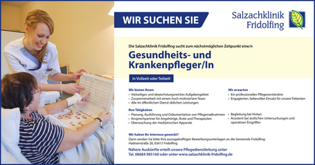 Stellenanzeige Gesundheits- und Krankenpfleger/in